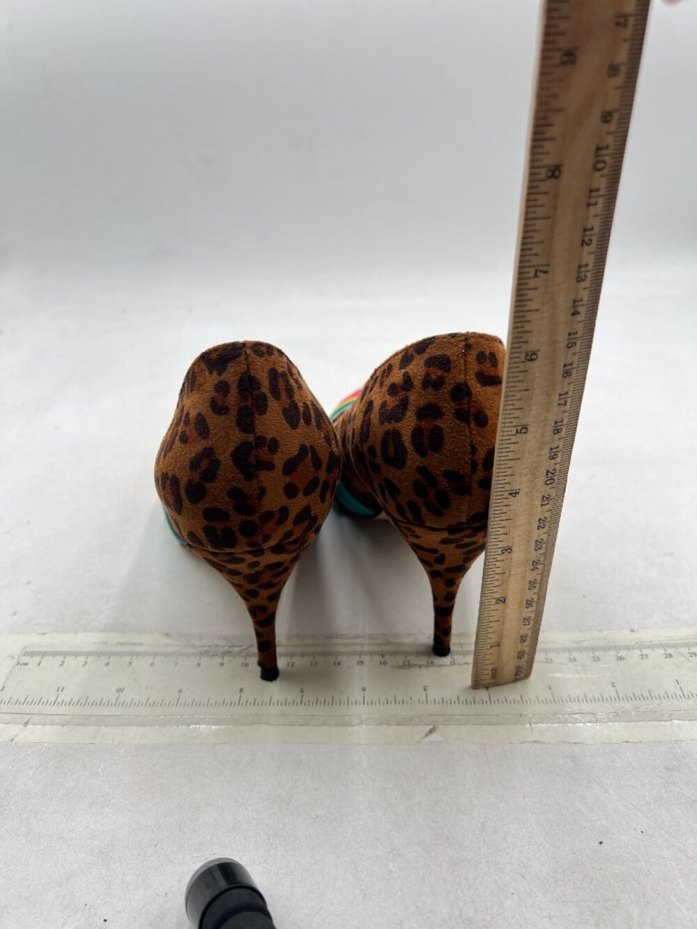 FOWT Leopard-rainbow Pumps High Heel Pointed Toe Pump Slip-on Rainbow Shoes - Picture 5 of 8